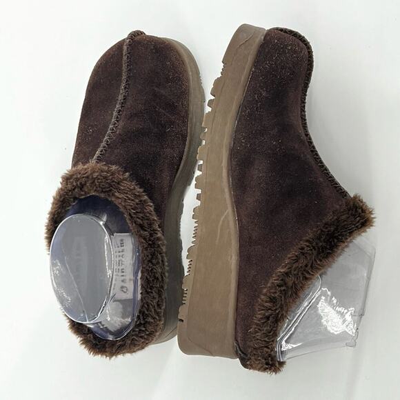 Airwalk Brown Suede Faux Fur Lined Slip-On Platform Clogs Women’s 5.5 - Picture 3 of 8